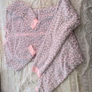 PINK CHEETAH PRINT ONESIE PJ'S